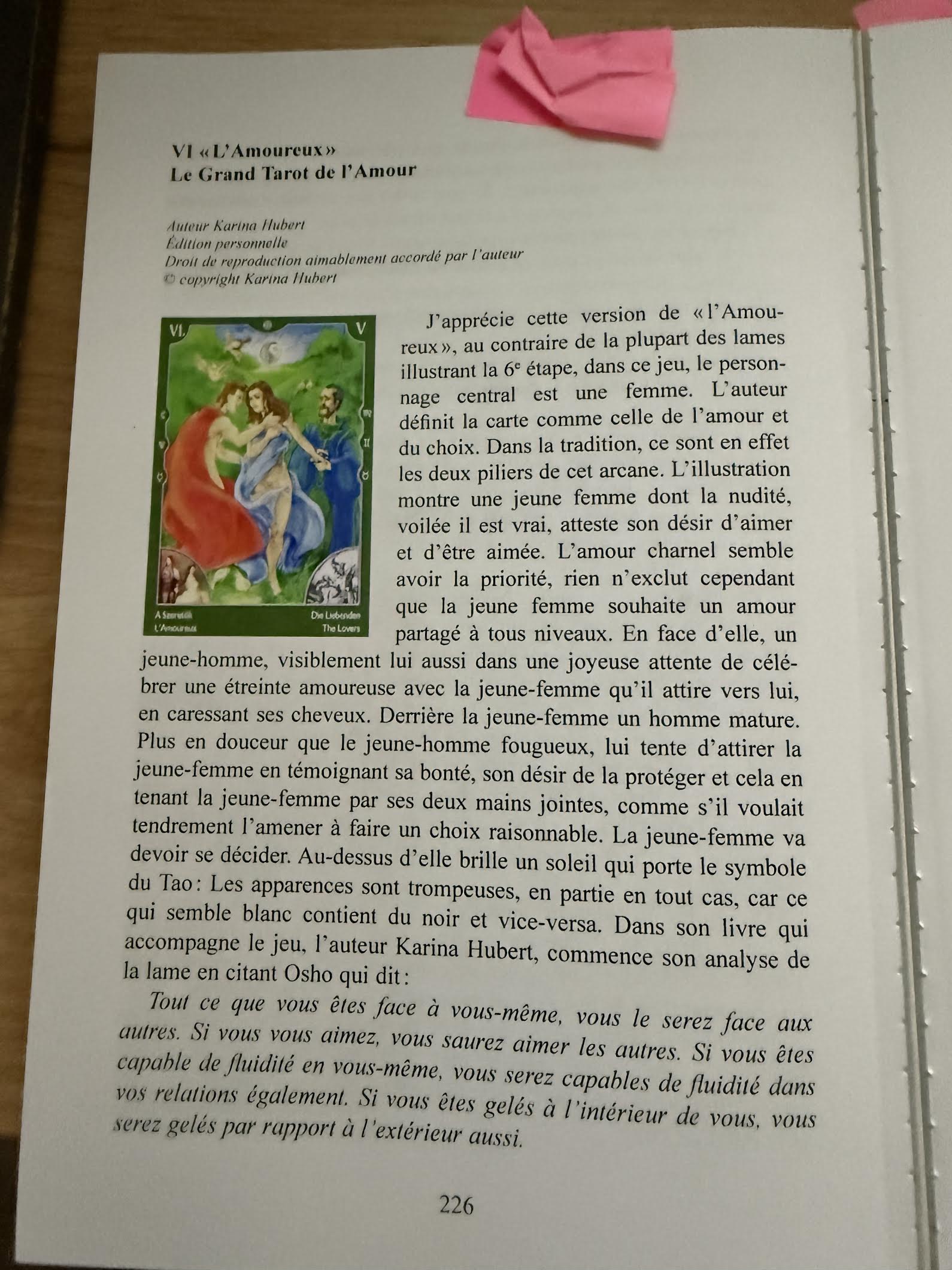 Published analysis of Karina Hubert tarot