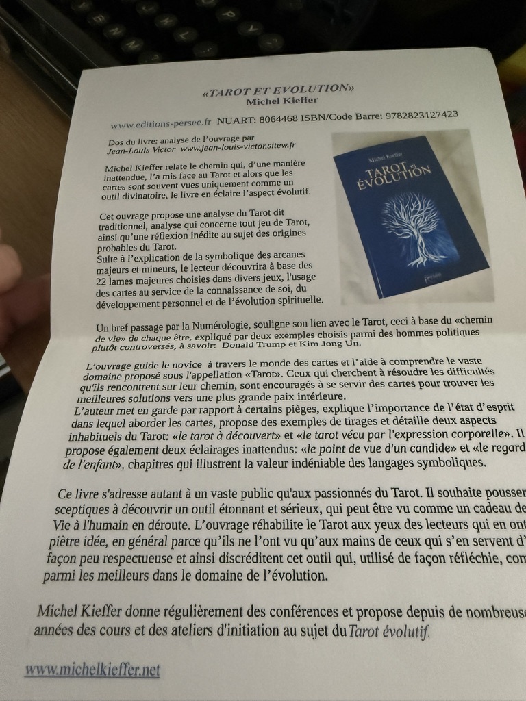 Le Grand Tarot de l'Amour reproduced in Tarot et Evolution